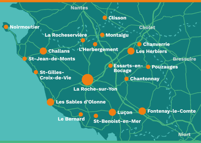 Carte Cowork'in Vendée Carte Cowork'in Vendée